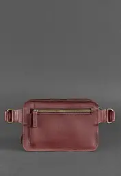 Шкіряна поясна сумка Dropbag Mini Krast бордова - мініатюра 4