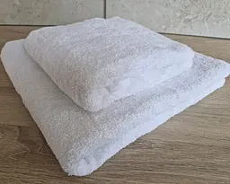 Набір турецьких махрових однотонних рушників Gulcan 50х90+70х140 білий White щільність 480 г/м2 петля 16/1 - мініатюра 3
