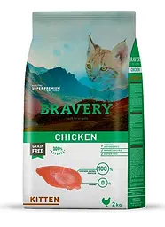 Сухий корм для кошенят Bravery Chicken Kitten з куркою 2 кг 04GA002000.0009.0192