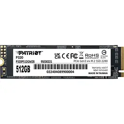 Накопичувач SSD M.2 2280 512GB Patriot (P320P512GM28) - мініатюра 1