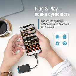 Зчитувач флеш-карт ColorWay USB-C to USB 3.0/SD/MicroSD (CW-CR-02) - мініатюра 6