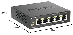 Комутатор D-Link DGS-1005P 5-Port Gigabit Desktop PoE+ (DGS-1005P/E) - мініатюра 4