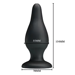 Анальная пробка - Pretty Love Sturdy Silicone Anal Plug Black - мініатюра 6