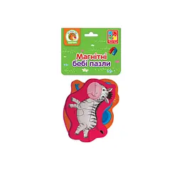 Магнітні бебі пазли Vladi Toys Слоник і зебрік, укр. мова, 4 елементи (VT3208-12) - мініатюра 6