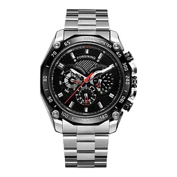 Наручний годинник чоловічий 6910 Silver-Black Forsining acs0031389