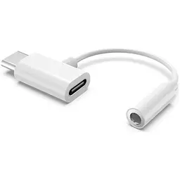 Перехідник Type-C to Type-C Jack 3.5mm white AC-202 XoKo (XK-AC-202-WH)