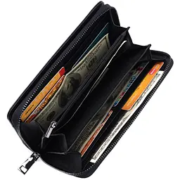 Чоловічий клатч із блоком для карт з натуральної шкіри ST Leather 22694 чорний - мініатюра 9