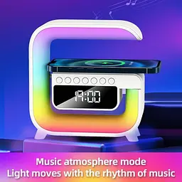 Настільна лампа G3 Mini з Bluetooth колонкою, будильником і бездротовою зарядкою 15 Вт - мініатюра 2
