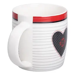 Чашка порцелянова I love you 400 мл, білий з чорним Liling Rongxiang Ceramic RX-N240147WB - мініатюра 7