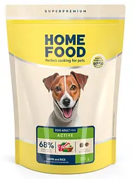 Корм для активних собак та юніорів малих порід Home Food з ягням та рисом 0,7кг