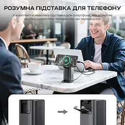 Повербанк 20000mAh Choetech B815 Grey 130W QC3.0 PD3.0 TFT Smart дисплей, вбудований кабель (43-00166) - мініатюра 8