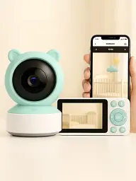 Відеоняня з двостороннім звя’зком Baby Monitor з 5 дюймовим HD екраном поворотна радіоняня з портативним дисплеєм та керування зі смартфону датчиком звуку, руху, нічне бачення