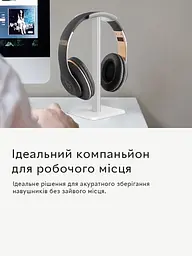 Підставка для навушників Semi Headphone stand на неслизькій основі - White/Silver - мініатюра 2