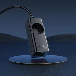 Мережевий подовжувач Hoco NS9 Wisdom 1-position(PD67W/3C1A) desktop socket(EU/GER) Чорний - мініатюра 5