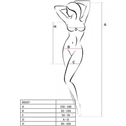 Бодістокінг Passion BS027 white, сукня-сітка на бретелях S/M/L - мініатюра 4