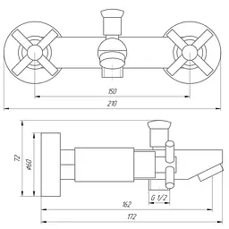 Змішувач для ванни Globus Lux DUKAT SD4-102 - мініатюра 5