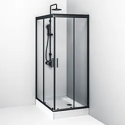 Душова кабіна Am.Pm Gem Twin Slide 120x80 см скло прозрачне black matt W90UG-404-120280-BT, Чорний матовий, Універсальна, прозрачний, Чорний матовий - мініатюра 6