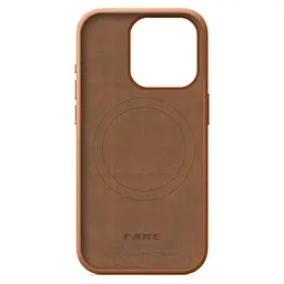 Кожаный чехол-панель для Apple iPhone 15 Pro, FAKE Leather Case, коричневый, искусственная кожа, премиум, противоударный, защита всего корпуса, с мягкой подкладкой, поддержка MagSafe и беспроводной зарядки, ArmorStandart (ARM76300) - мініатюра 2