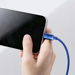 Кабель Baseus Crystal Shine Series Lightning 2.4A (2m) blue (CAJY000103) - мініатюра 2