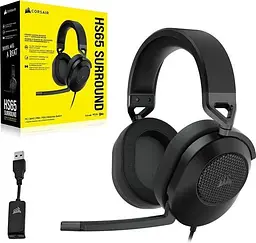 Навушники Corsair HS65 Surround Carbon (CA-9011270) - мініатюра 5
