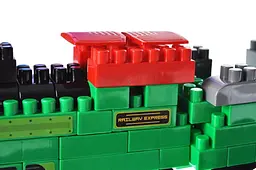 Конструктор блоковий QB300-202 "Block&Steps: Залізничний Експрес" + ходилка та меморі гра 3в1, 136дет. qbee - мініатюра 4