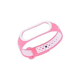 Силіконовий ремінець для фітнес браслета XiaomiXiaomi Band 3 4 Pink-White Sport Розово Білий Спорт