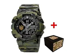 Чоловічий наручний годинник 005 Тризуб золото Camo Green Awarder acs0031996 - мініатюра 2