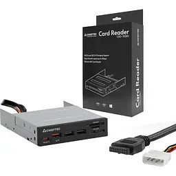 Зчитувач флеш-карт Chieftec 3.5" 2xUSB3.2/2xType-C/1xPD3.0/1xQC3.0 USB (CRD-908H) - мініатюра 5