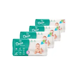 Підгузки Dada Extra Soft розмір 4 MAXI (7-18 кг) 4 упаковки по 46 шт (184 шт) (4820174989552)