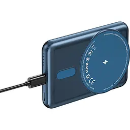 Зовнішній акумулятор WiWU Trunk Series Magnetic PP02 Wireless Charger 5000mAh 20W Blue [104340] - мініатюра 3