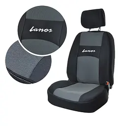 Чохли для сидінь модельні Daewoo Lanos Sens комплект Чорно - сірі - мініатюра 2
