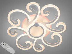 Люстра LED Diasha 2452/4+1WH, 90W, 3200K-6000K, білий метал, сучасний стиль, пульт, димер, трьохцветна підсвітка