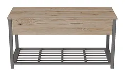 Банкетка з ящиком Ferrum-decor Дрейк 2 550x1200x400 метал Сірий ДСП Дуб Сан-Марино 16 мм (FRD-103081) - мініатюра 3