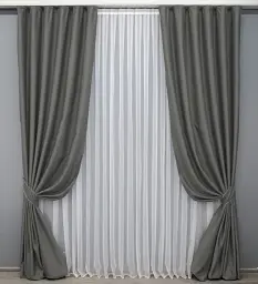 Комплект штор VR-Textil Midnight блекаут 2 шт 150x290 см сірий (1671ш) - мініатюра 2