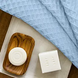 Набір рушників Cosas Cube White & Cube Light Blue 2 шт. (SetTowel_95-SqWhite_130-SqLightBlue) - мініатюра 6