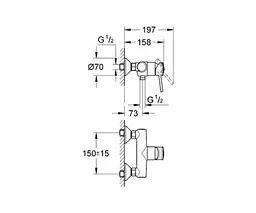 Змішувач для душу Grohe Bau Classic 32867000 Хром - мініатюра 2