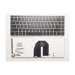 Клавіатура ноутбука HP ProBook 5330m чорна зі сріблястою рамкою, підсвіткою UA (A43817)