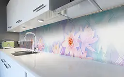 Кухонний фартух Легкість лотоса Пір'я ПВХ для декору 60х300 см Анотація Блакитний Happy Pocket Z183595 - мініатюра 5