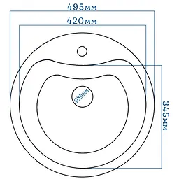 Мийка кухонна Valetti 3S Galaxy гранітна кругла 495x495 мм зелена - мініатюра 7