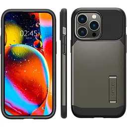Оригінальний протиударний чохол Spigen Slim Armor (MagFit) MagSafe для iPhone 14 Pro Max (6.7") Gunmetal (ACS04646) - мініатюра 4