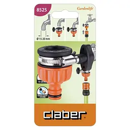 Насадка на кран з хомутом вихід адаптер конектора Claber 8525 - мініатюра 3