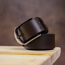 Чоловічий шкіряний ремінь GRANDE PELLE 3,3х125 см acs0014897 - мініатюра 4