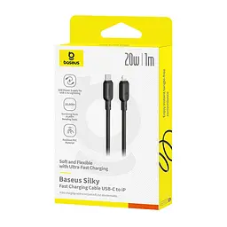 Кабель Baseus Silky Series Fast Charging Cable Type-C to iP 20W 1m Cluster Black - мініатюра 2
