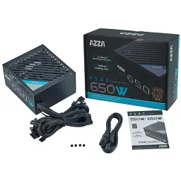 Блок живлення 650 Вт, AZZA, Black, 80+ Bronze, 12 см, 2xMolex / 5xSATA / 2x6+2-pin / 1x20+4-pin / 1x4+4-pin, захист UVP/OVP/OPP/OCP/SCP (PSAZ-650B) - мініатюра 4