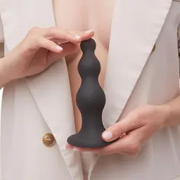 Насадка для страпону Strap-On-Me Dildo Plug Beads Black S - мініатюра 5