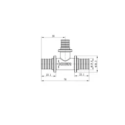 Трійник перехідний Koer Ka.T20-16-20 - 20(2.8mm) x 16(2.2mm) x 20(2.8mm) KR4888 - мініатюра 4