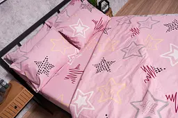 Комплект постільної білизни Moon&Star Бязь Gold Люкс Alpha Pink Дитячий 110x140 см наволочки 2x40x40 см - мініатюра 4