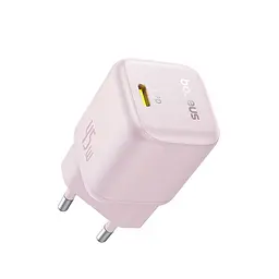 Мережевий зарядний пристрій Baseus PicoGo GaN Fast Charger 1C 45W EU Babypink