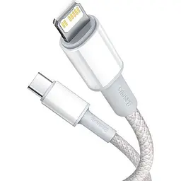 Кабель Baseus High Density Braided USB-C to Lightning 1m White (CATLGD-02) [100366] - мініатюра 2