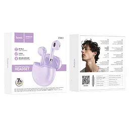 Навушники бездротові Hoco EW61 June true wireless BT headset Purple - мініатюра 3